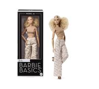 Barbie Basics Poupée Collection Neutre Modèle 07 de Mattel, Cheveux blonds, Pantalon Blanc imprimé, vêtements universels et Corps articulé, JJX26