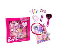 Barbie Beauty Makeover Ensemble d'accessoires pour cheveux pour enfants pour décorer votre propre brosse à cheveux, bandeau et chouchou