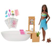 Coffret bien-être avec baignoire et poupée Barbie brune Barbie