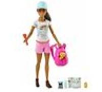 Barbie Bien-être coffret Randonnée avec poupée brune, figurine chiot, 9 accessoires inclus multicouleur G