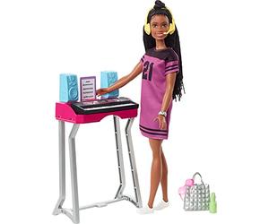 Barbie Big City Big Dreams Coffret Studio d’Enregistrement New-Yorkais avec poupée Brooklyn, synthétiseur et Accessoires, Jouet pour Enfant, GYG40