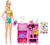 Barbie biologiste marine, ensemble de laboratoire, +10 accessoires, Mattel HMH26