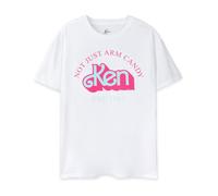 Barbie T-Shirt Blanc à Manches Courtes pour Hommes | Conception de Logo rétro Ken | Produits Authentiques du Film Cadeau Confortable et élégant pour Lui