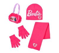 Barbie Bonnet, écharpe, Gants et Cache-Oreilles pour Filles, Chapeau d'hiver à Paillettes pour Enfants, Cadeau pour Filles | Fuchsia
