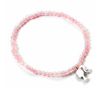 Barbie Bracelet en argent sterling avec silhouette et quartz rose