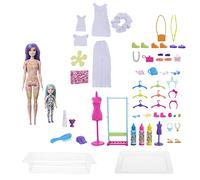 Barbie Brand Coffret Mode Tie-Dye Color Reveal avec 2 Poupées Mannequins, Animal de Compagnie et Accessoires de Mode Personnalisables, Jouet Enfant, Dès 3 Ans, HCD29