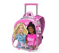 Barbie Brave-Sac à Dos 3D à roulettes Petit, Rose, 26 x 34 cm, Capacité 12,5 L