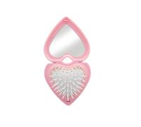 Barbie - Brosse Cheveux Sac avec Miroir Intégré - Format Compact Pratique à Emporter - Accessoire Beauté Nomade Pour Tous Types Cheveux - Produit Officiel Mattel - Routine Quotidienne Enfant, Adulte