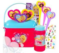 Barbie Bubbles for Girls - Ensemble avec sac à main avec baguette à bulles, lot d'autocollants « Create a Face Princess » et autocollants de princesse Disney | Barbie Bubbles Party Favors