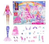 Barbie Calendrier de l’Avent JFL66 – poupée + 24 accessoires (licorne, animaux, sirène, fée)