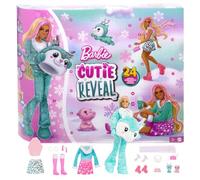 Barbie Calendrier de l’Avent Barbie Cutie Reveal contenant 1 poupée et 24 surprises avec des changements de couleur, HJX76