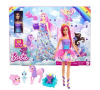 Barbie Calendrier de l’Avent Barbie Dreamtopia, coffret avec une poupée et 24 accessoires surprises, dont une licorne et 3 animaux. Barbie devient Sirène, Fée et bien plus encore, HRG90