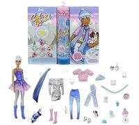 Barbie Calendrier de l’Avent Color Reveal avec 25 surprises dont une poupée, un animal et un bracelet, Jouet pour enfant dès 3 ans, HBT74