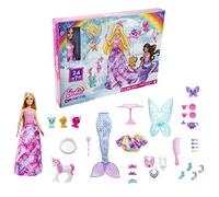 Barbie Calendrier de l’Avent Dreamtopia avec Poupée Mannequin et 24 surprises, dont tenues féeriques, animaux de compagnie et accessoires, Jouet Enfant, Dès 3 ans, HGM66