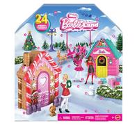 Barbie Calendrier de l’Avent Mini BarbieLand à Collectionner avec poupées de 4 cm et 24 Jours de Surprises, espaces de Jeu Village d’Hiver pour des Histoires Amusantes, JFY52