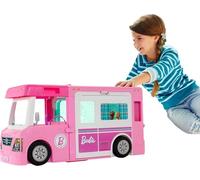 Barbie Camping-Car De Rêve 3-en-1, Entièrement Meublé avec Piscine, Pick-Up 4 Places, Et Bateau, Plus de 60 Accessoires Inclus, Un Camping-Car, Jouet pour Enfant de 3 Ans et Plus, GHL93