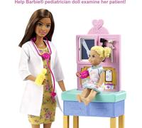 Barbie Carrière Playset Pédiatre avec Poupée Brune, Bébé, Chemise et Access