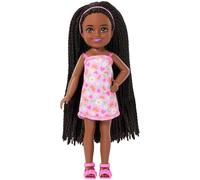 Barbie Chelsea Barbie-Poupée Famille et Amis-Avec cheveux tressés et robe à fleurs