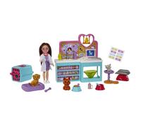 Barbie Chelsea Doll and Accessories, Pet Vet Playset with Doll, 4 Animals and 18