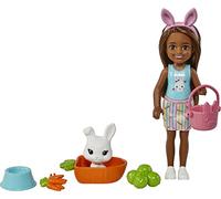 Barbie Chelsea Doll (Brunette) with Pet Bunny & Storytelling Accessories Including Pet Bed, Bunny Treats & More, Toy for 3 Year Olds & Up
