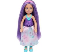 Barbie Chelsea Royal Petite poupée (15,2 cm) avec cheveux violets portant une jupe amovible, des chaussures et un accessoire pour cheveux, jouet de 15,2 cm