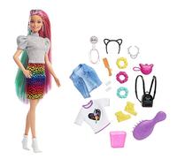Barbie Totally Hair – Poupée Chevelure Arc-en-ciel Léopard