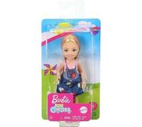 Barbie Club Chelsea - Poupée articulée avec jupe graphique et top couleur jean - 15cm - GHV65 G
