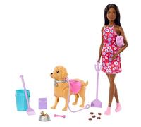 Barbie Coffret Chiot Promenade et Besoins – poupée Broklyn, chien, pelle, accessoires JJB47