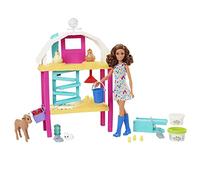 Barbie Coffret à la Ferme avec Poupée Brune (29 cm), Poulailler, Pâte à Modeler, Moule, Animaux et Plus, Jouet Enfant, Dès 4 Ans, HGY88