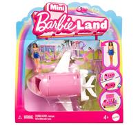 Barbie Coffret Avion de Rêve Mini-BarbieLand comprenant une poupée de 3,8 cm et un avion qui change de couleur avec des portes qui fonctionnent, HYF40