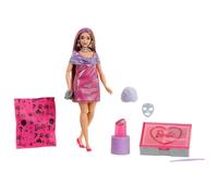 Barbie Coffret Barbie Cadeau Surprise Série Le Gala Enchanté avec 10 surprises dont une poupée rose scintillante qui change de couleur, JFY67