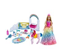 Barbie Coffret Barbie Royal Dreamtopia Et Son Bébé Licorne