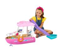 Barbie Coffret Bateau De Rêve avec 6 Zones De Jeu Dont La Piscine Et Le Toboggan De, Plus De 20 Accessoires Inclus, Y Compris Un Dauphin, Jouet pour Enfant de 3 Ans et Plus, HJV37