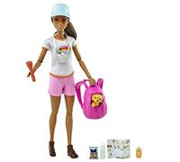 Barbie Coffret Bien-Être Part en Randonnée, poupée Brune avec Chiot, Sac à Dos pour Porter Le Chien, Appareil Photo et Plus, Jouet Enfant, Dès 3 Ans, HNC39