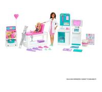 Mattel Barbie - Coffret Clinique De Barbie Avec Poupée Docteur Brune Et Plus De 30 éléments Et Accessoires
