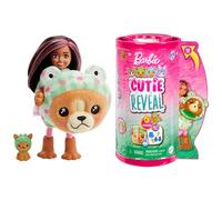 Barbie Coffret Cutie Reveal Avec Poupée Chelsea Aux Cheveux Châtains Et Mèches Roses, Chiot Déguisé En Grenouille, 6 Surprises Et Accessoires Inclus, Jouet Enfant, A Partir De 3 Ans, HRK29