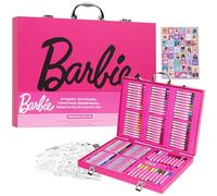Barbie Coffret de Dessin Fille, 130+ Pièces, Matériaux de Dessin et De Peinture