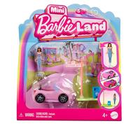 Barbie - Coffret Mini BarbieLand HYF42 - poupée de 3,8 cm, voiture décapotable changeant de couleur
