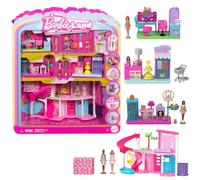 Barbie Coffret Maison de Rêve 4-en-1 Mini BarbieLand, 4 poupées 4 cm, mobilier et accessoires, JGL31