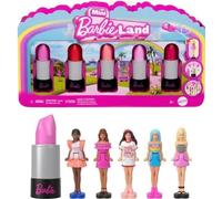 BARBIE Coffret Mini BarbieLand 6 rouge a levres avec mini poupées - JBD26