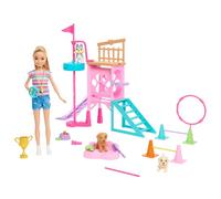 Barbie Coffret Parcours D’Obstacles Et Poupée Stacie Avec 3 Chiots À Entraîner, +20 Éléments, Terrain De Jeu Et Accessoires, Jouet Enfant, A Partir De 3 Ans, HRM10