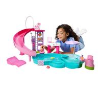 Barbie Coffret Piscine de Rêve avec 6 espaces de Jeu, Dont Un Toboggan et Un Jacuzzi, Plus de 20 Accessoires Dont Un Animal de Compagnie, des bouées et Bien Plus Encore, JKG83