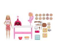 Barbie Coffret Pizzeria avec poupée Blonde et 25 Accessoires, Dont pâte, ingrédients pour Pizza et Bien Plus Encore, JMK21
