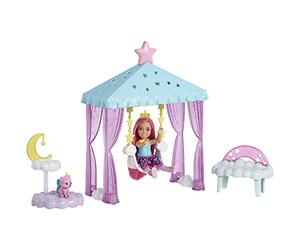 Barbie Coffret Poupée Chelsea Et Figurine Chaton Licorne La Tête dans Les Étoiles, 3 Éléments De Jeu, Accessoires Thème Licornes, Jouet Enfant, A Partir De 3 Ans, HLC27