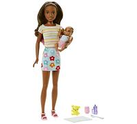 Barbie Coffret Skipper Poupée mannequin brune avec accessoires Multicolore