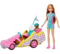 Barbie Coffret Poupée Stacie avec Voiture De Kart, Chien Et Accessoires, 9 Éléments, Inspiré du Film Et Stacie - À La Rescousse, Jouet Enfant, A Partir De 3 Ans, HRM08