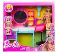 Barbie Coffret Salon de Coiffure Ultra Chevelure, Poupée cheveux changeants, 15 accessoires, 3 ans