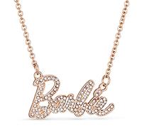Barbie Collier avec logo en cristal, Zinc, Zircone cubique