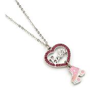 Barbie - Collier Chaine - Coeur & Patin À Roulettes