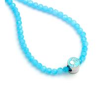 Barbie™ Collier de perles bleues avec breloque silhouette, taille unique, Zinc